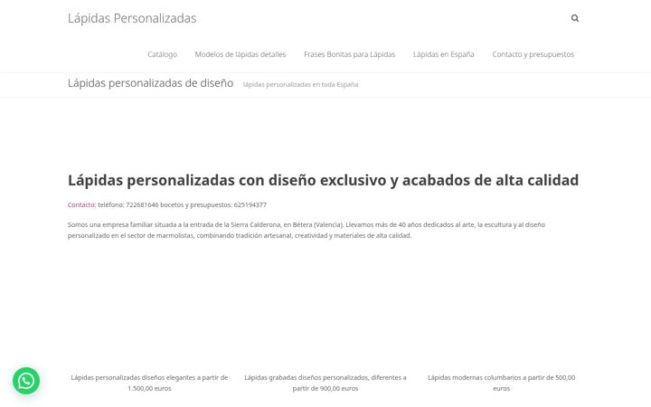Screenshot of lapidaspersonalizadas.com