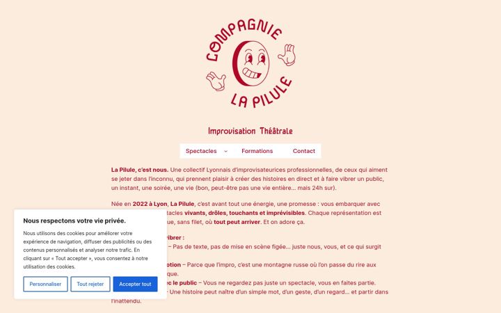 Screenshot of lapilule-impro.fr