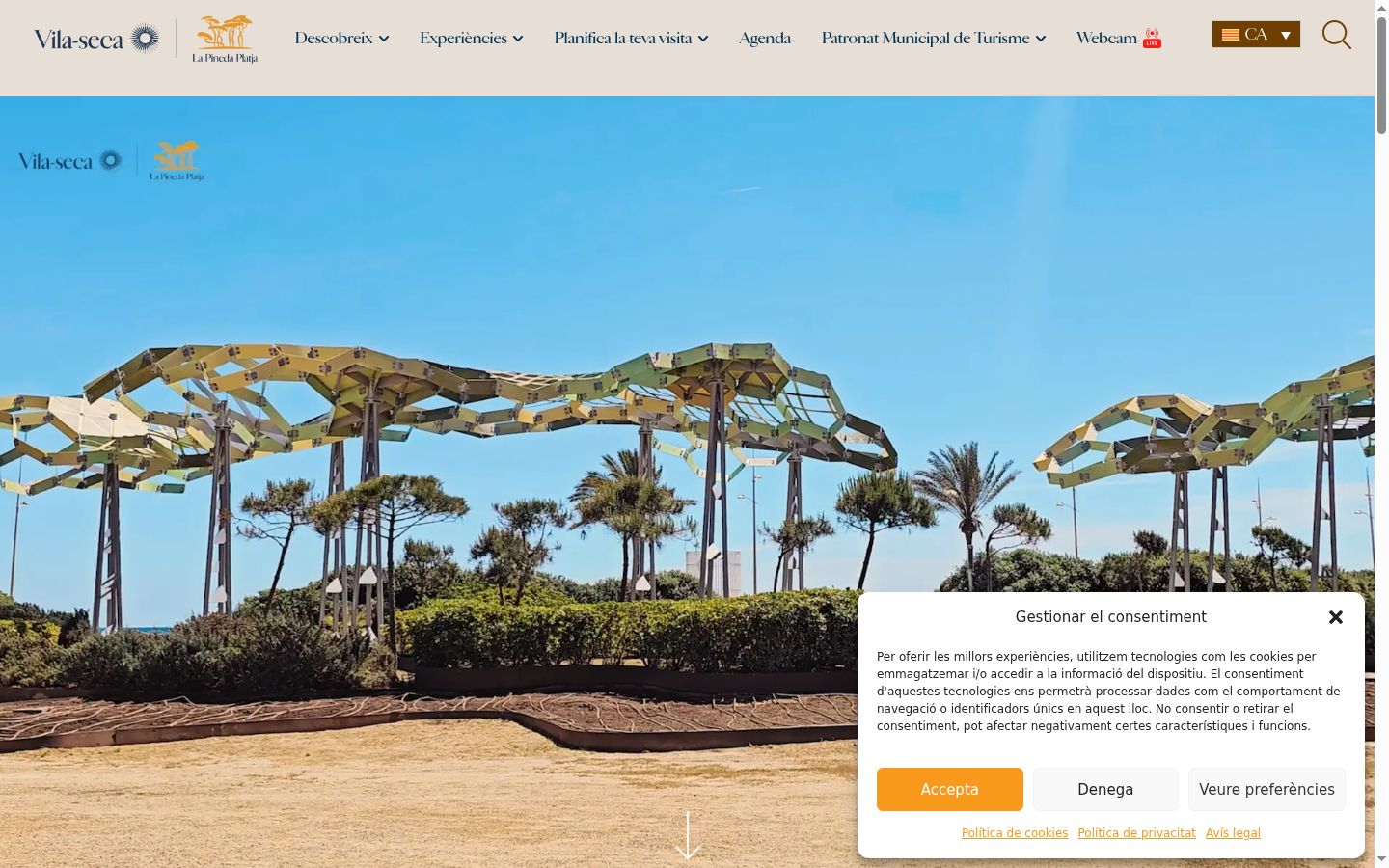 Screenshot del banner di consenso mostrato prima di qualsiasi interazione