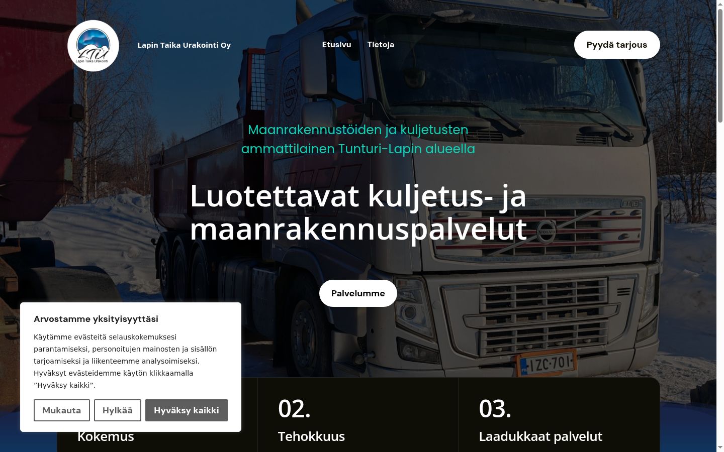 Skærmbillede af samtykkebanneret, som det blev vist før nogen interaktion