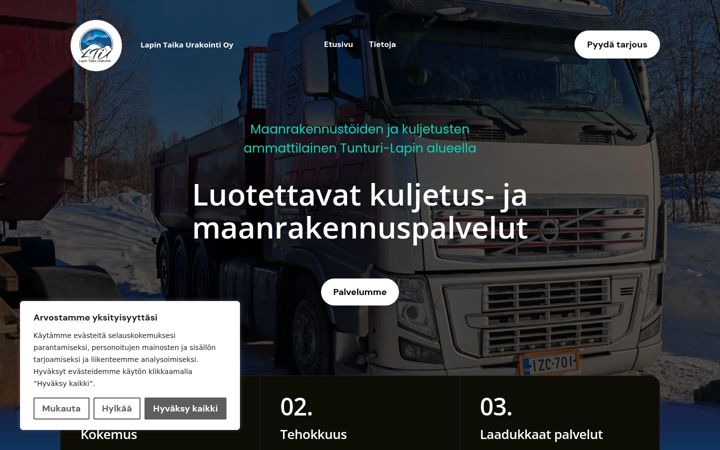Screenshot of lapintaikaurakointi.com