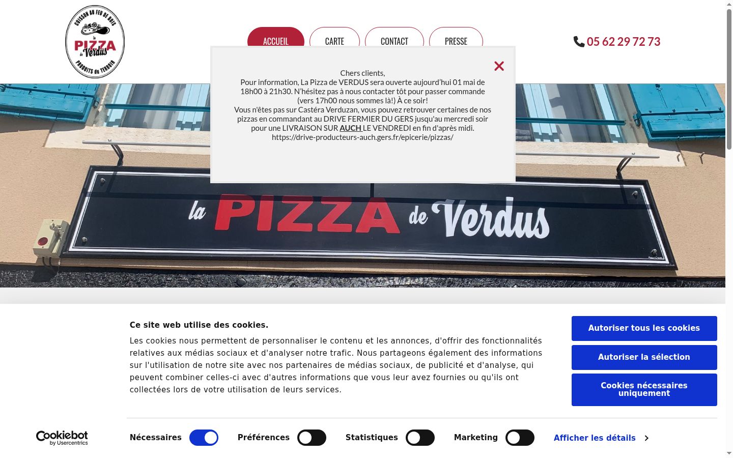 Screenshot of the consent banner shown before any interaction