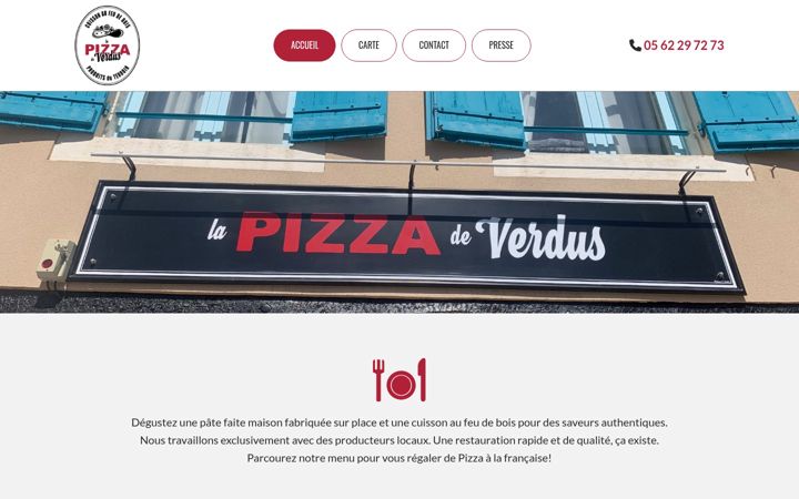 Screenshot of lapizzadeverdus.com