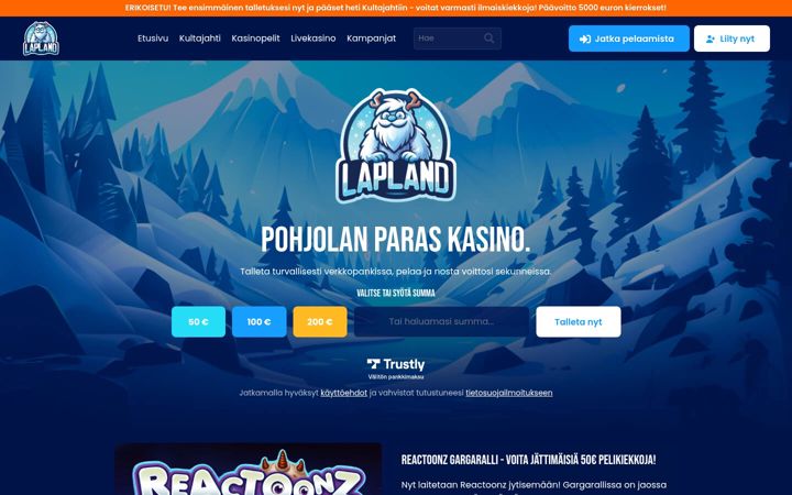 Screenshot of lapland.com