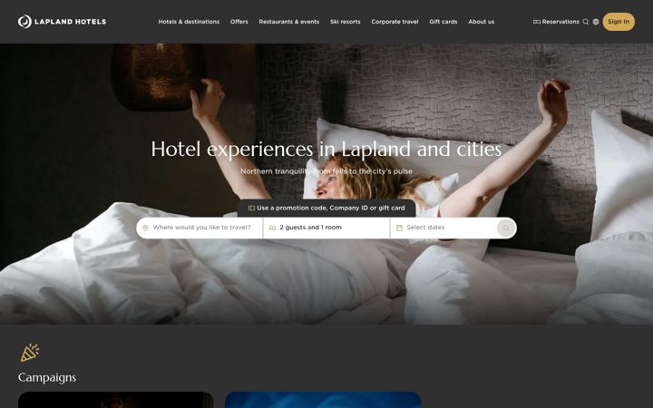 Skjámynd af laplandhotels.com