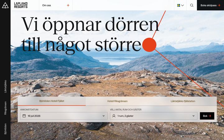 Zrzut ekranu laplandresorts.se