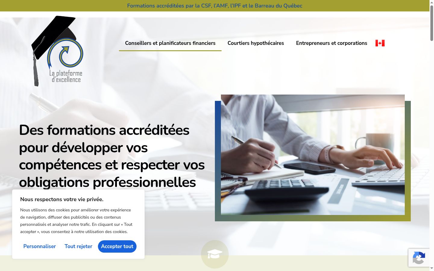 Screenshot del banner di consenso mostrato prima di qualsiasi interazione