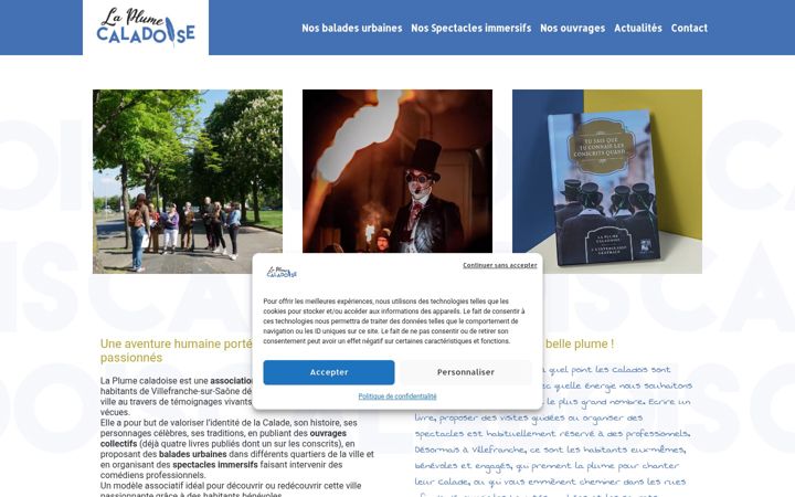 Screenshot of laplumecaladoise.fr