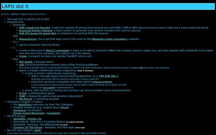 Screenshot of lapo.it