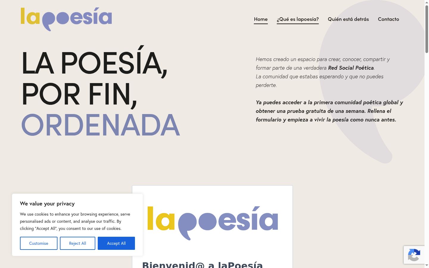 Screenshot tal-banner tal-kunsens muri qabel kwalunkwe interazzjoni