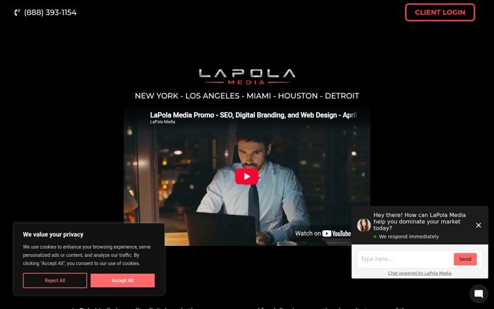 Screenshot of lapolamedia.com