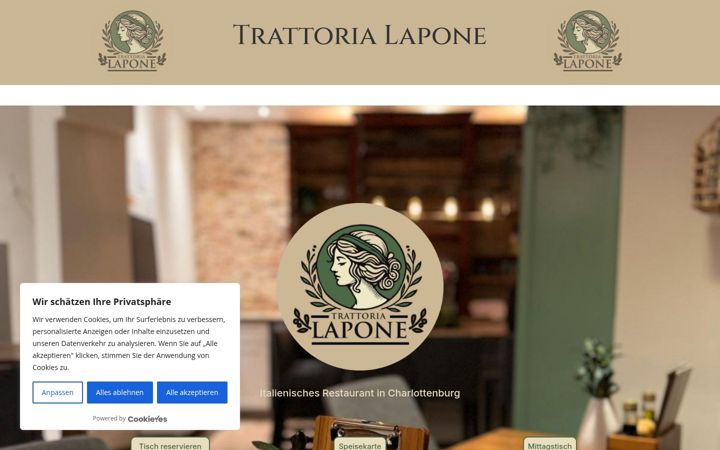 Screenshot of laponetrattoria.de