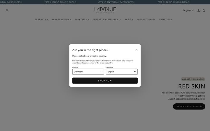 Screenshot of laponieskincare.com