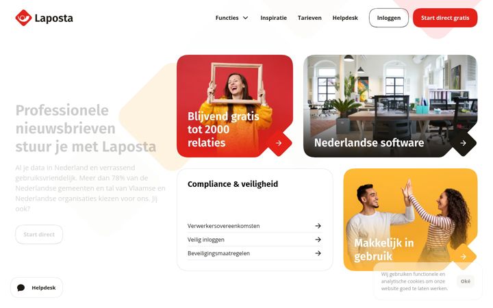 Screenshot of laposta.nl