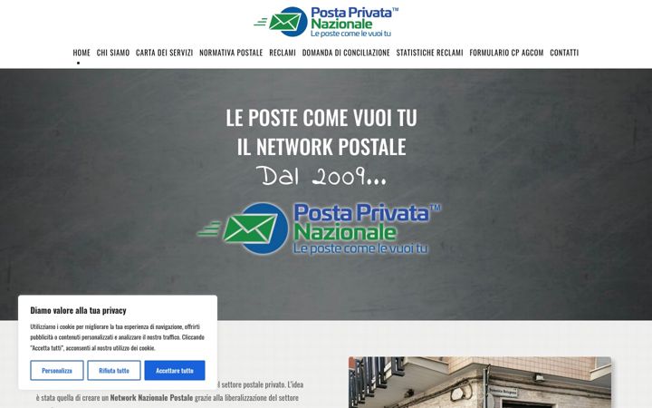 Screenshot of lapostaprivatanazionaleandria.it