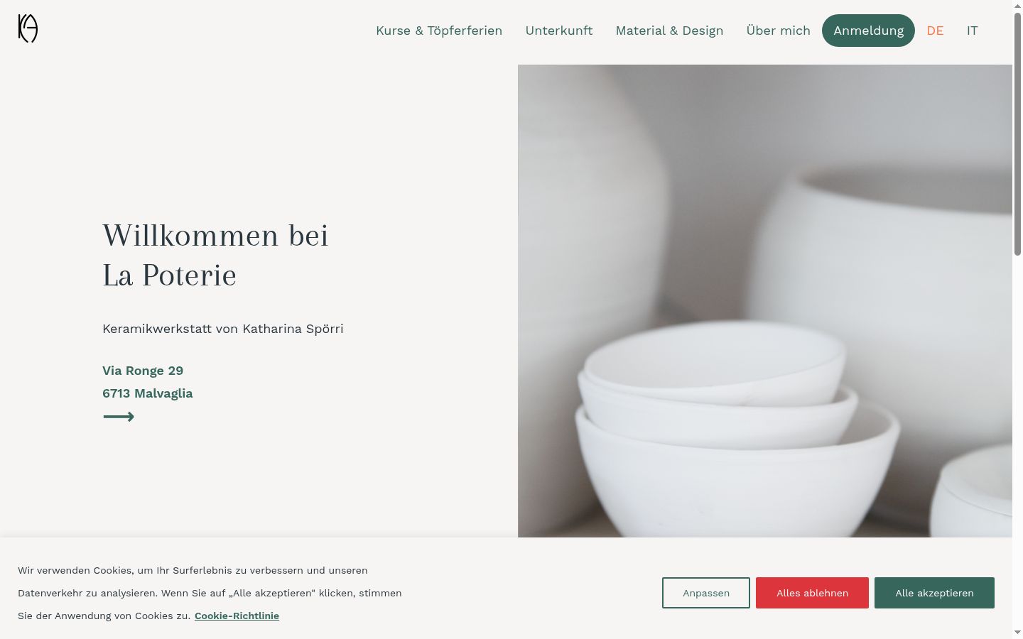Skærmbillede af samtykkebanneret, som det blev vist før nogen interaktion
