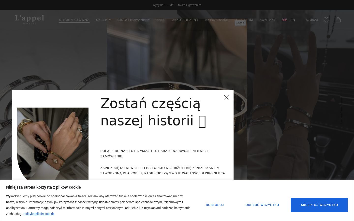 Zrzut ekranu banera zgody wyświetlanego przed jakąkolwiek interakcją