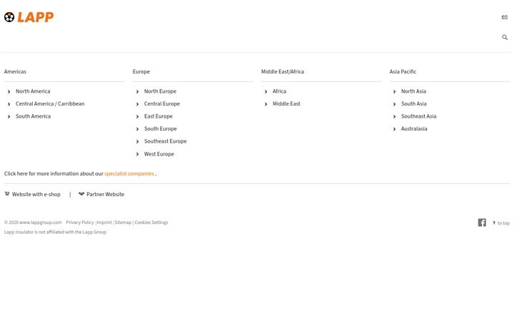 Screenshot of lappgroup.com