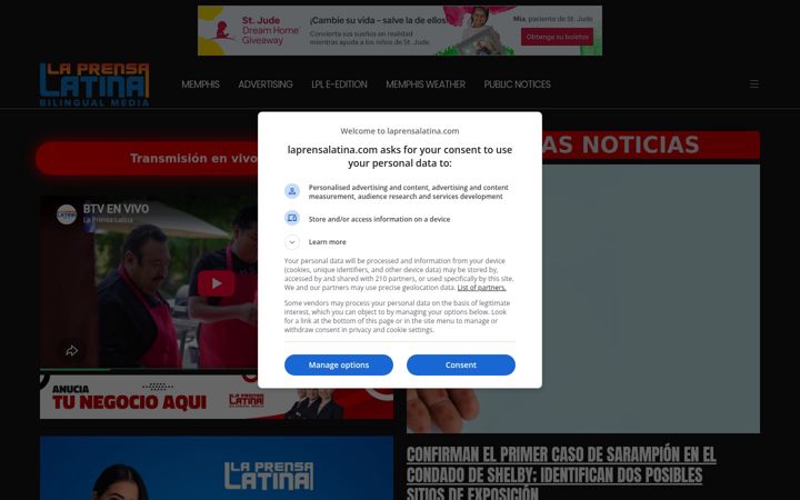 Screenshot του laprensalatina.com