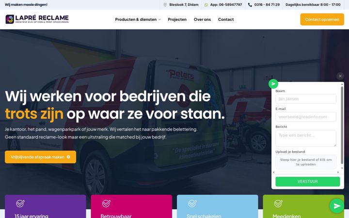 Screenshot of laprereclame.nl