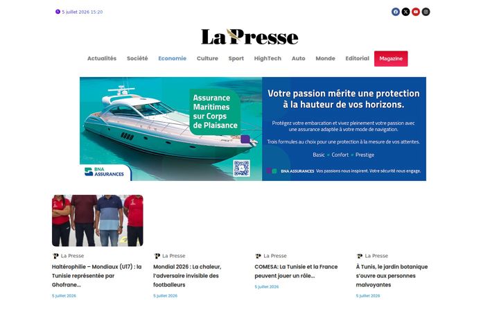 Screenshot of lapresse.tn