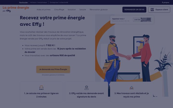 Screenshot of laprimeenergie.fr