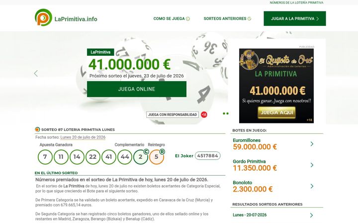 Screenshot of laprimitiva.info