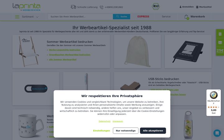 Screenshot of laprinta.de