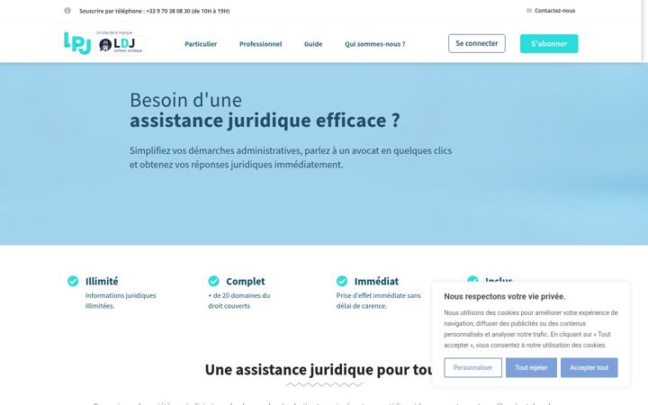 Screenshot of laprotectionjuridique.fr