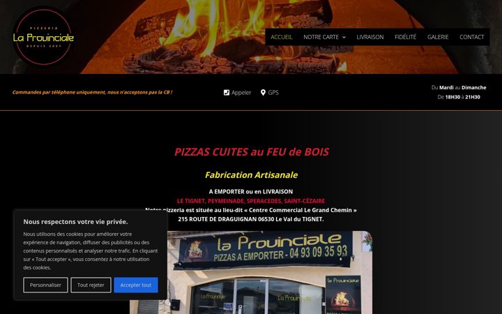 Screenshot of laprovincialepizzas.fr