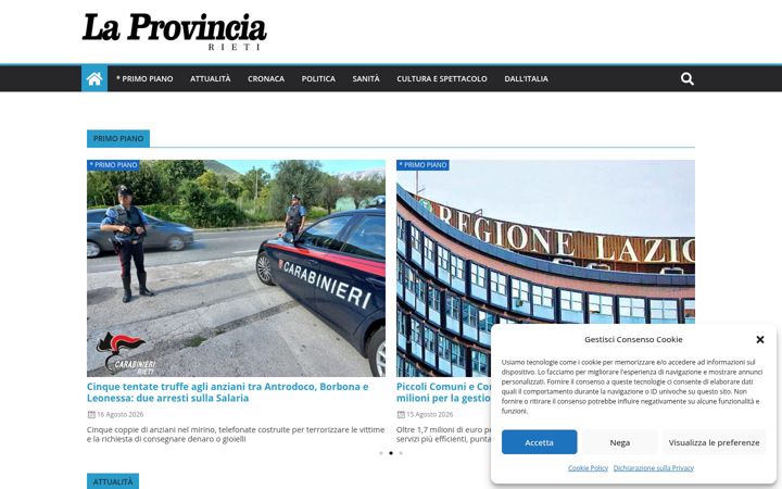 Screenshot of laprovinciarieti.it