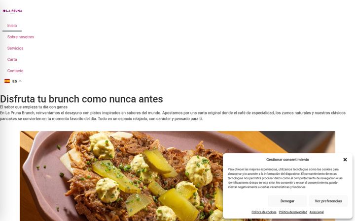 Screenshot of laprunabrunch.es
