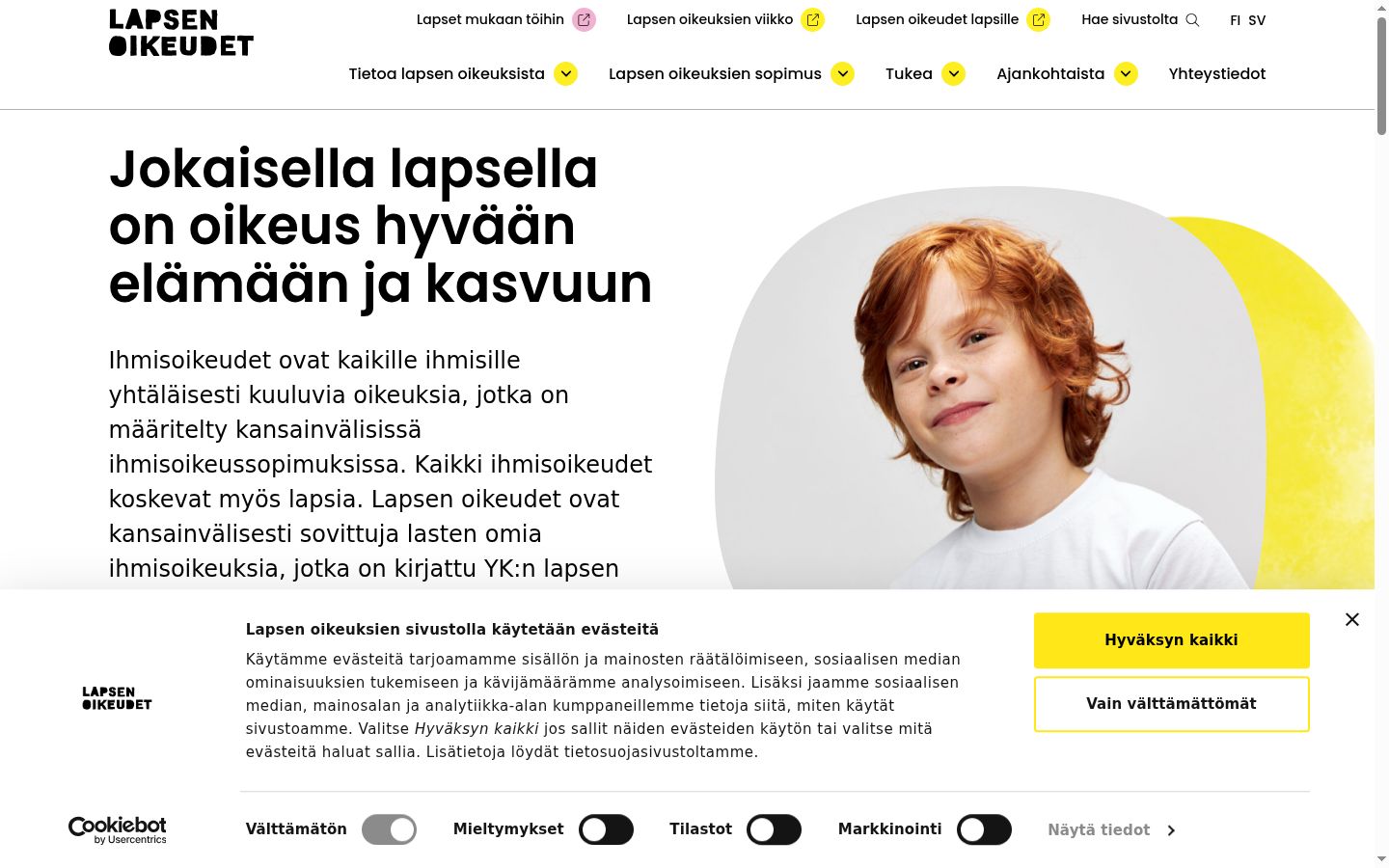 Skjermbilde av samtykkebanneret slik det vises før noen interaksjon