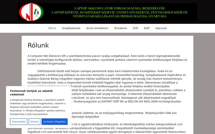 Screenshot of laptopakksi.hu
