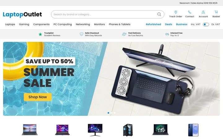 Screenshot of laptopoutlet.co.uk