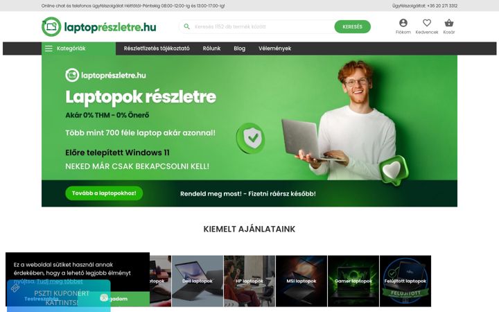 Screenshot of laptopreszletre.hu