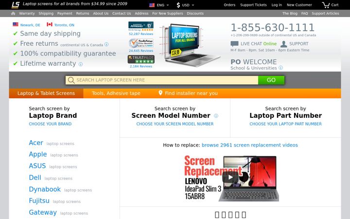 Screenshot of laptopscreen.com