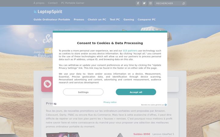 Screenshot of laptopspirit.fr