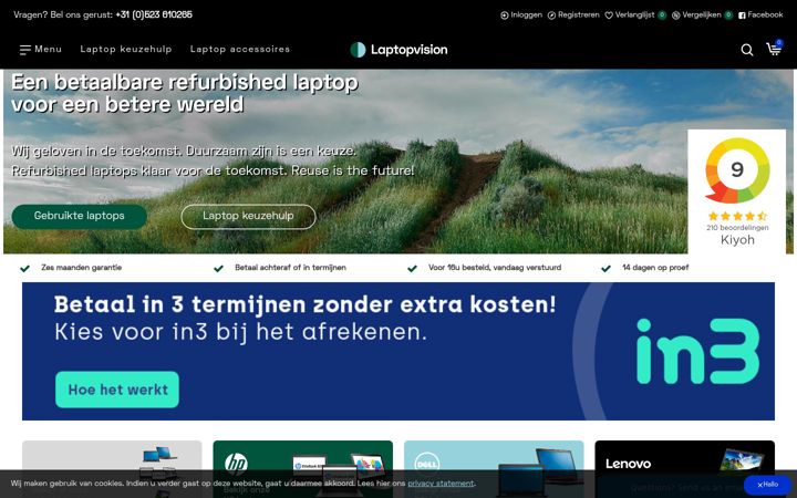 Screenshot of laptopvision.nl