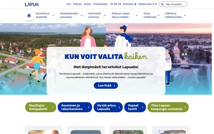 Screenshot of lapua.fi