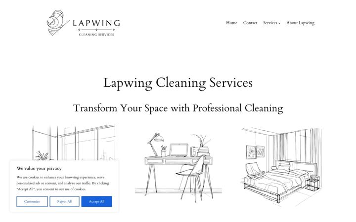 Screenshot of lapwingservices.nl