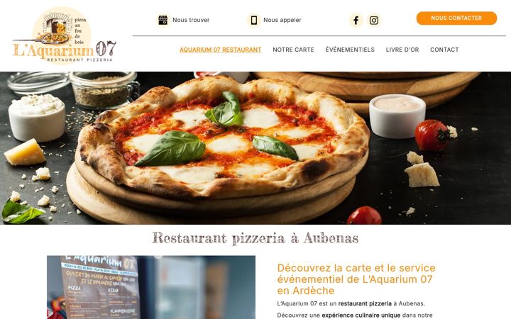 Screenshot of laquarium07-restaurant-pizzeria.fr