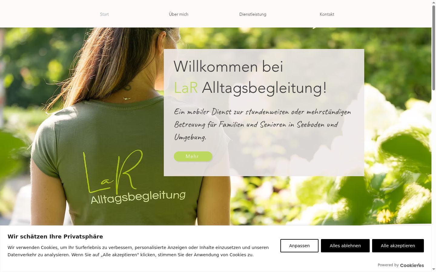 Screenshot of the consent banner shown before any interaction