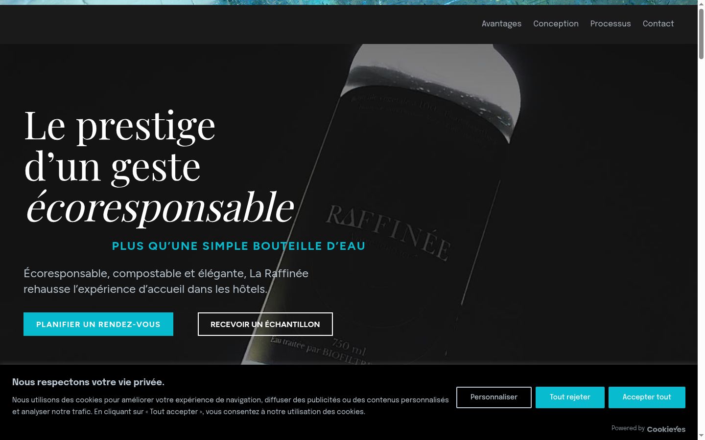 Screenshot of the consent banner shown before any interaction