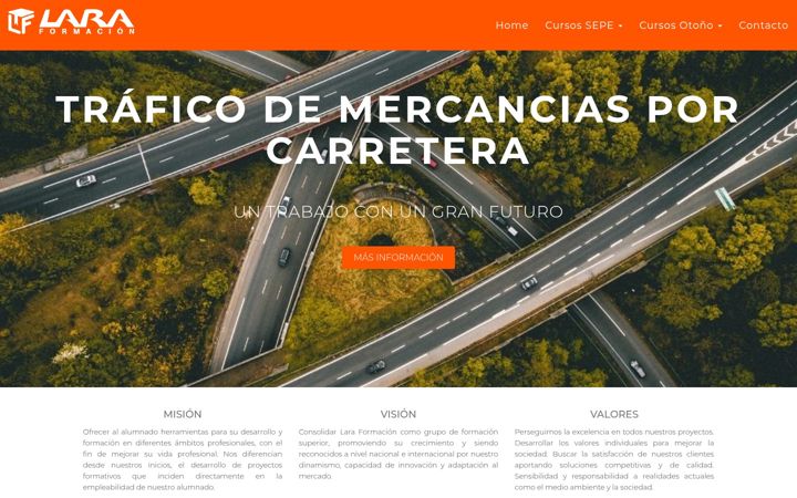 Screenshot of laraformacion.es