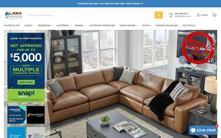 Screenshot of larafurn.com