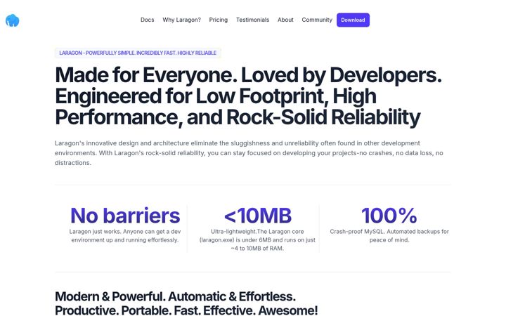 Screenshot of laragon.org