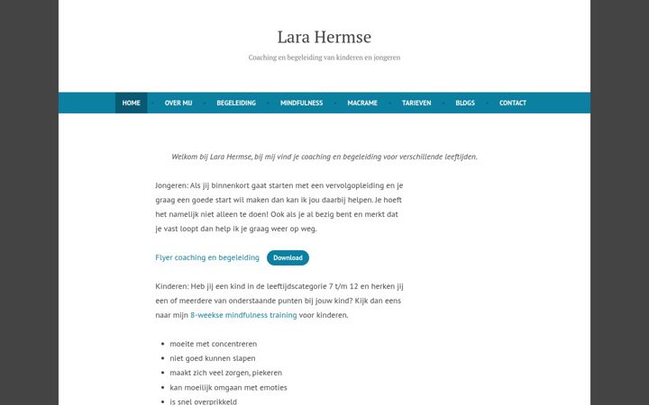Screenshot of larahermse.nl