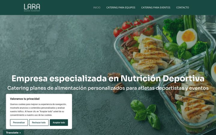 Screenshot of laramadridfoodsport.com