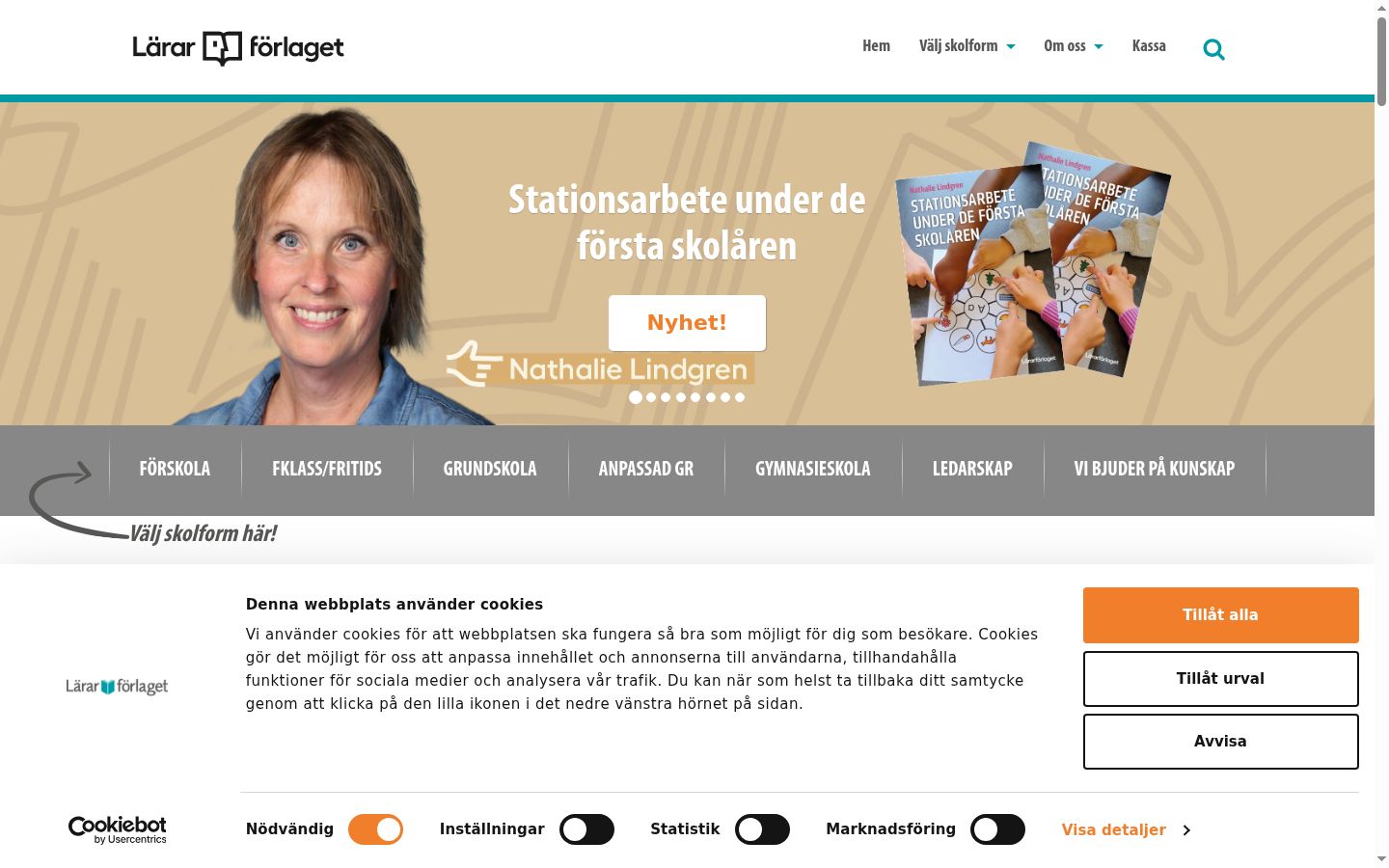 Screenshot des Einwilligungsbanners vor jeglicher Interaktion